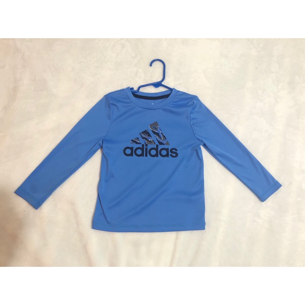 Toddler Adidas Long Sleeve Blue Shirt